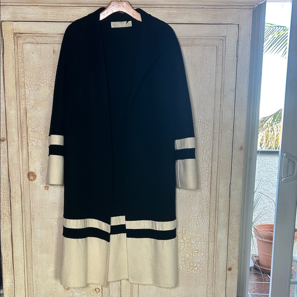 Vintage Valentino Cashgora Wool Colorblock Coat Italy